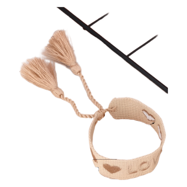 Pulsera con borlas, letras bordadas, tejida a mano, cuerda ajustable trenzada para mujeres y hombres, regalos de amistad (color beige estilo 6, tamaño: talla única) - Imagen 4
